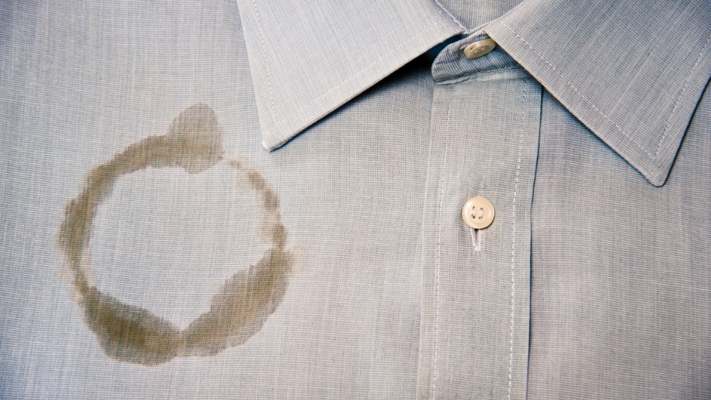 Coffee stain on a clean and folded shirt picture id184624876